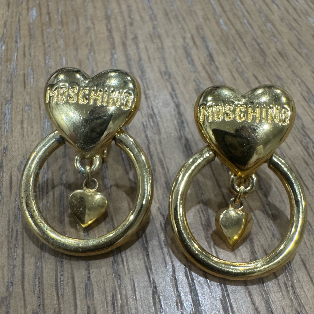 Moschino Gold Heart Earrings